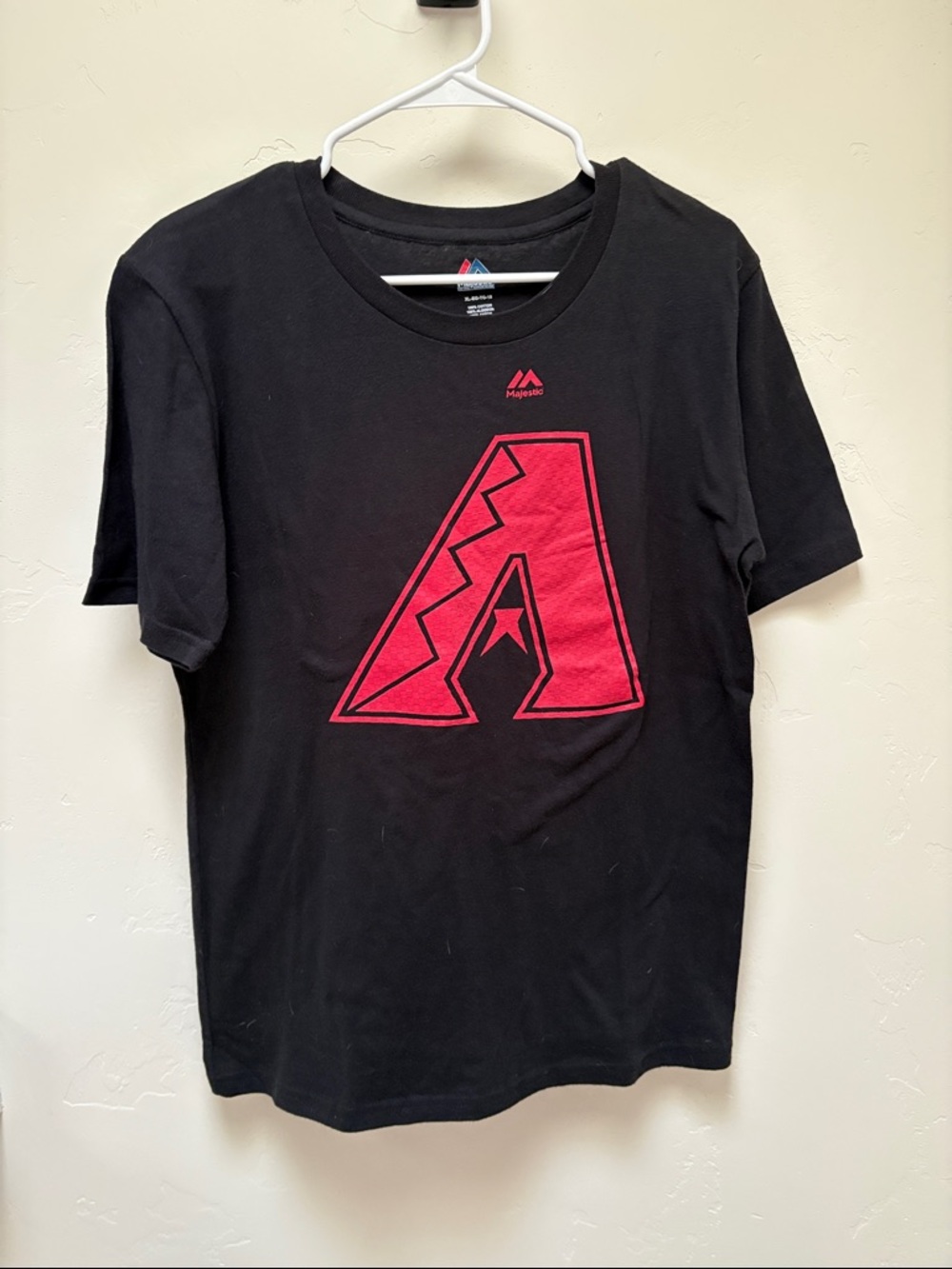 Arizona Diamondbacks Majestic Black Tee with Red Logo